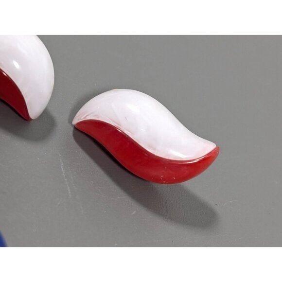 Vintage Avon Summer Brights Convertible Red White Blue Earrings Patriotic - Picture 4 of 9